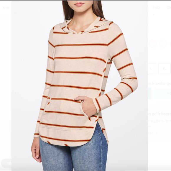 NWT - Market & Spruce Milania French Terry Curved Hem Hoodie - Picture 6 of 6